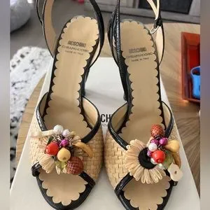 Moschino | Shoes | Moshinonatural And Black Heels Size With